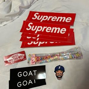 Supreme sticker pack and supreme candy necklace